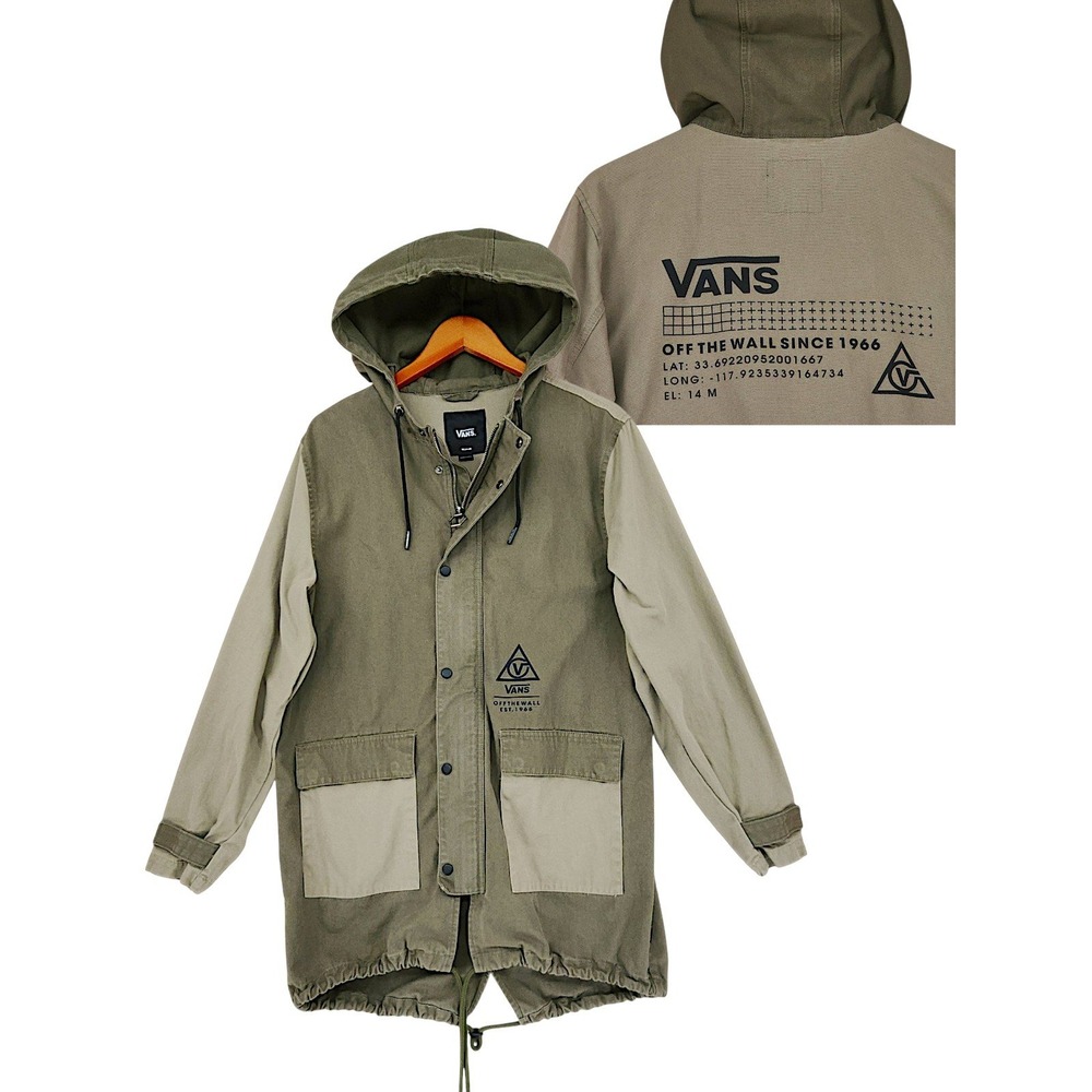 Vans 66 Supply Jacket M Men Parka Olive Green Canvas Utility Off The Wall Grunge
